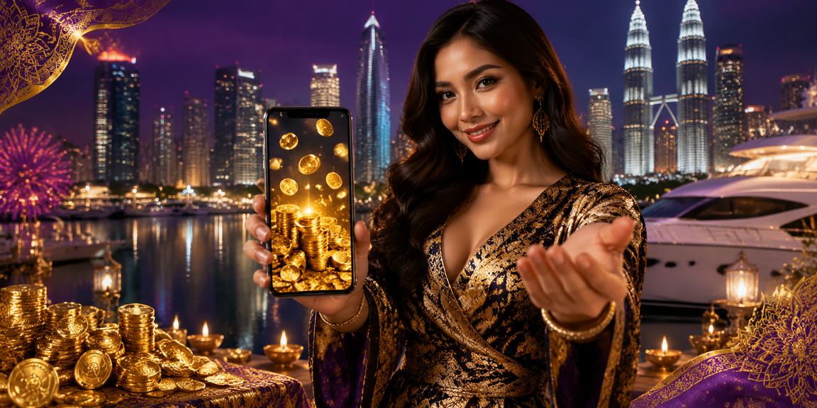 Skrin antara muka VIP dan bonus jcbet di Kuala Lumpur dengan reka bentuk batik Malaysia